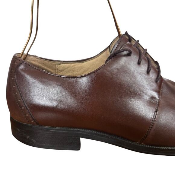 Joseph Abboud Mens Brown Oxford Leather Dress Shoes Cap Toe Lace Up Career 12 D main image 16
